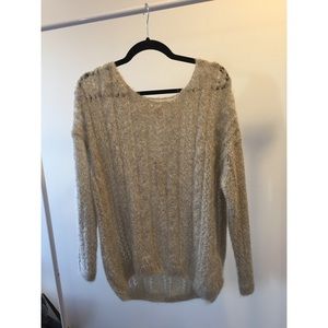 lauren conrad grey metallic sweater